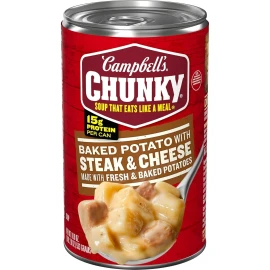 Campbell's Chunky Baked Potato with Steak and Cheese Soup, 18.8 oz. Can