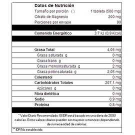 Citrato de Magnesio 90 tabletas 500 mg PRONACEN