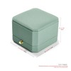 Oirlv PU Leather Double Ring Box Elegant Ring Storage Box