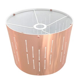 Royal Designs, Inc. Do It Yourself Shallow Drum Hardback Lamp Shade with Stencil Design, UNO Drop Fitter, HB-643U-10PC, Polished Copper, 10 x 10 x 8.5, Single