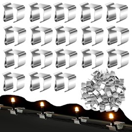 RXKFIGX 60 Pcs Christmas Lights Gutter Hooks Stainless Steel Christmas Light Hooks Outdoor Light Clips Xmas Light Hangers Stainless Steel Mini Gutter Hooks Clips for Festival Decoration