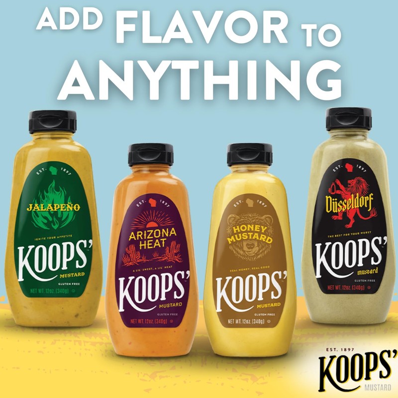 Koops' Discover Flavors Mustard Variety Pack – Jalapeno, Arizona Heat,