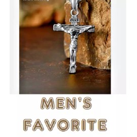 Fashion Jewelry CHRISTIAN RELIGIOUS CRUCIFIX CROSS FAITH PROTECTION Pendant 925 Silver 20" Chain