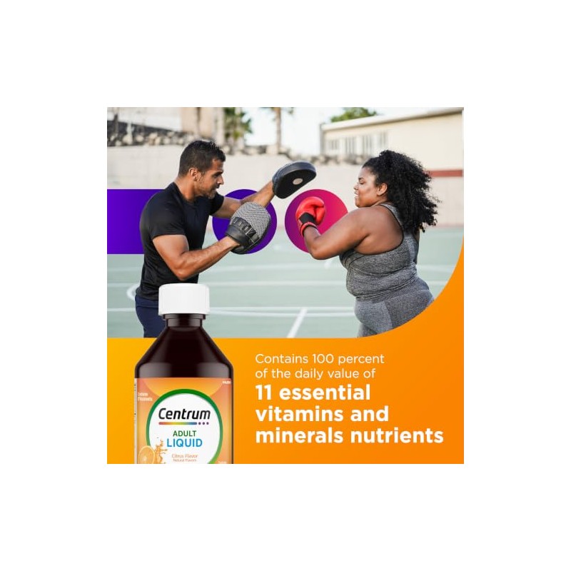Centrum Liquid Multivitamin for Adults, Multivitamin/Multimineral Supplement with B Vitamins