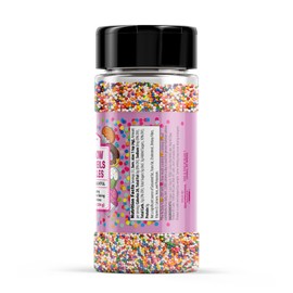 Unpretentious Rainbow Nonpareils Sprinkles (1 Cup), Perfect for Festivities, Multi-Use Shaker Bottle, Dessert Decorating