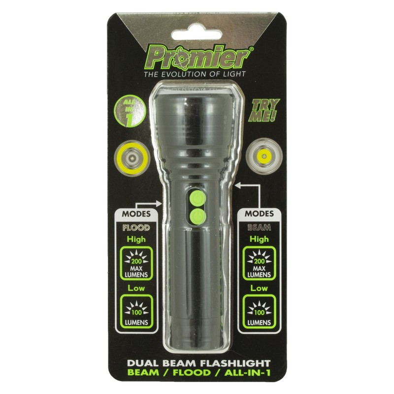 Aluminum Flashlight w/Dual Buttons; 400 Combined Lumens