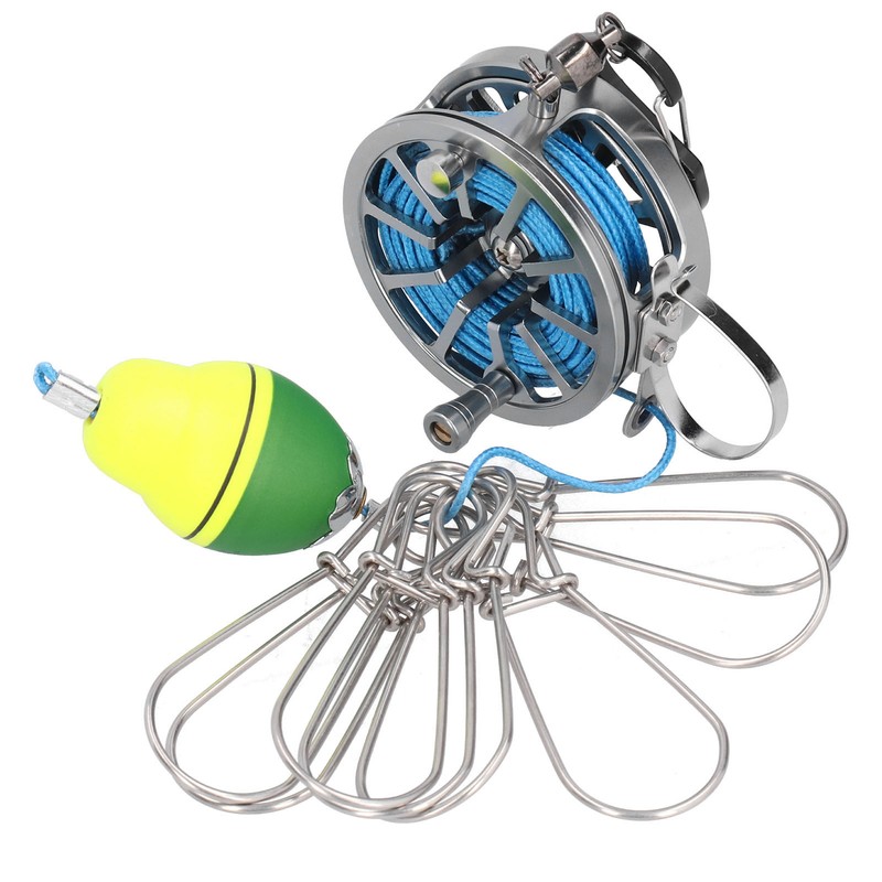 Stretch Fish Lock Raft with Reel Boat Fishing Stainless Steel