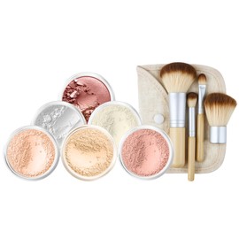 EVERYDAY KIT (PINK BISQUE) Full Size Mineral Makeup Set Matte Foundation Bare Face Sheer Powder Cover