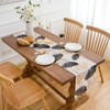 Table Runner Ginkgo Leaf Linen Waterproof Outdoor Polyester Durable Blue