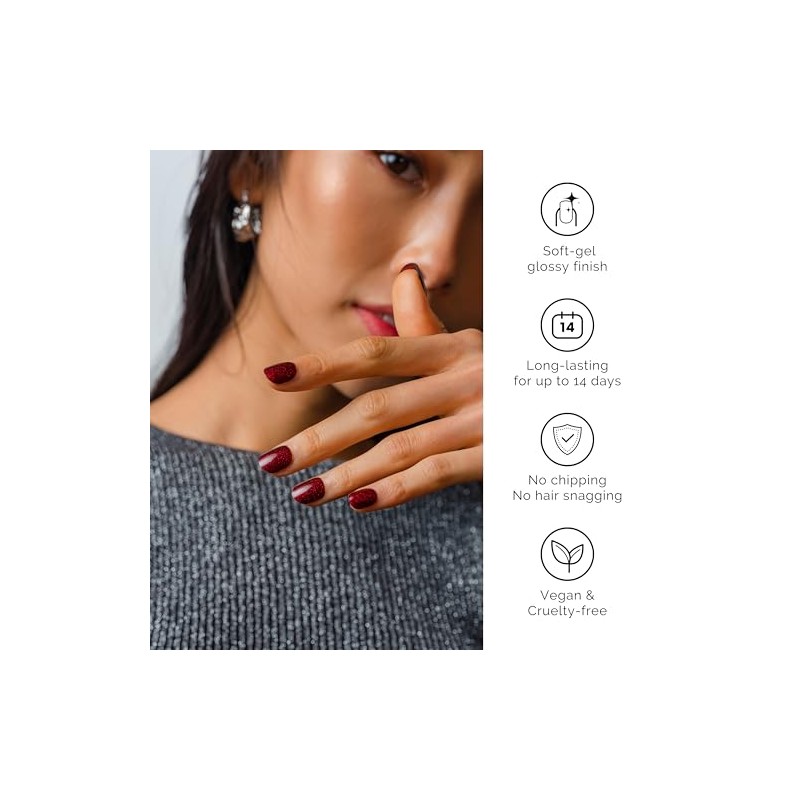 NAILOG Tiras De Gel Semicurado Para Uñas (20 Pegatinas/Envolturas Extra