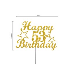 Decoración para tartas de cumpleaños con purpurina dorada, ideas de decoración de fiestas, calidad premium, resistente purpurina de doble cara, palo de acrílico. Fabricado en Estados Unidos (53)