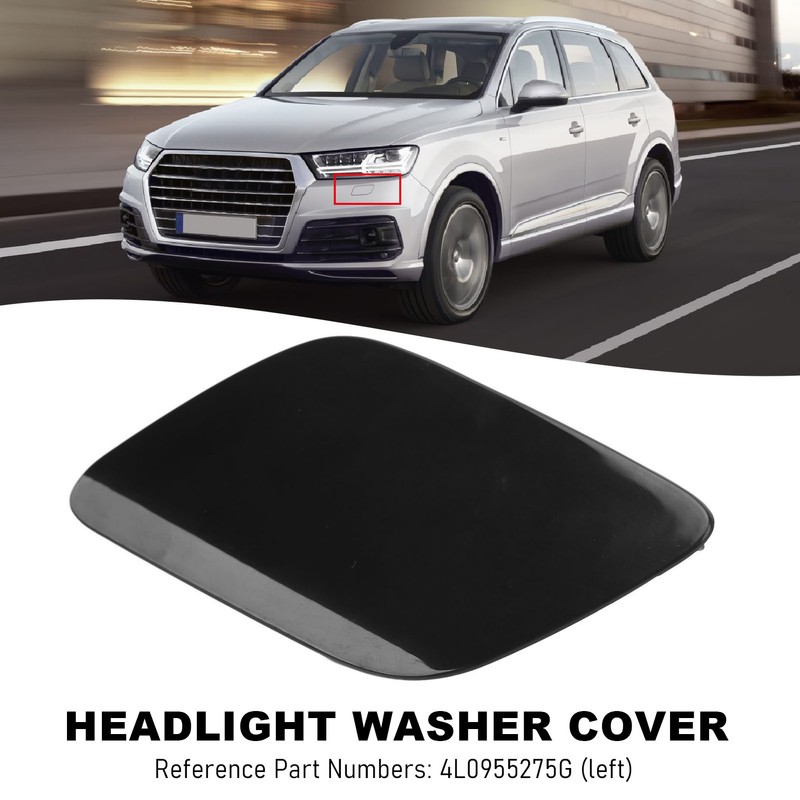 Headlight Washer Cover Black Front Bumper Headlight Washer Cover Spray