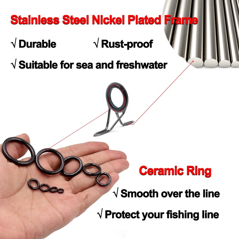 FishTrip Rod Repair Kit 40pcs Fishing Rod Tip Guide Repair