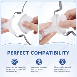 2-Pack Replacement Frame & Headgear Kit Compatible with AirFit P10, Includes Adjustable Headgear Strap, Frame, Short Tube & Swivel Connector, Lightweight Design, Quiet Air Mesh Vent Design, No Pillows