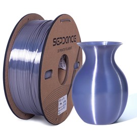 SEPDANCE Shiny Silk PLA Filament, 1.75mm PLA 3D Printer Filament, PLA 3D Printing Filament, Dimensional Accuracy +/- 0.02mm, 1kg Spool(2.2lbs), Silk Silver.
