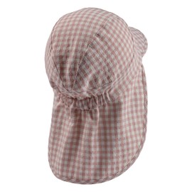 Sterntaler Vichy Checked Peaked Cap with Neck Protection - Peaked Cap Baby Protects the Head on Warm Days - UV 50+ Sun Cap Baby Unisex Lined with Soft Cotton Fabric, rosewood