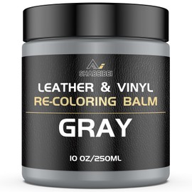 SHABEIBEI Leather Recoloring Balm,10oz Leather Color Restorer Leather Repair kit for Furniture Car Leather Scratch Remover, Leather Scratch Repair for Furniture (Gray, 10OZ Leather recoloring Balm)