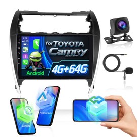 [4G+64G] Car Radio for Toyota Camry 2012 2013 2014 with Wireless Carplay/Android Auto, Volxcereo 10 inch Touch Screen Stereo Support GPS, Bluetooth, SWC, EQ DSP Audio