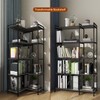 Tohomeor Bookshelf 5 Tier Deformable Corner Bookcase Free Standing Modern