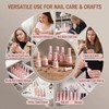 6PCS 0.4oz Pink Empty Glass Nail Polish Bottles with Mix