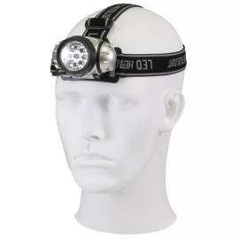 Rothco 9-Bulb LED Headlamp With Adjustable Elastic Strap Super Bright 8.4 Lumens Light