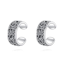 Celtic Knot Ear Cuff Earrings 925 Sterling Silver Celtic Clip On Cartilage Retro Knot jewellery for Women Men