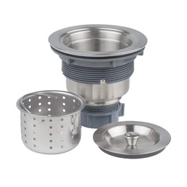 Miseno MNOSTR61 Universal Kitchen Sink Drain with Removable Colander Strainer - Stainless Steel