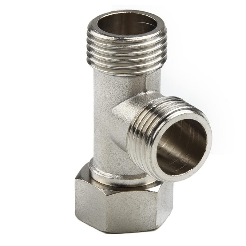 Toilet Diverter Valve Brass T Shape Adapter Connector, G1/2" Hose