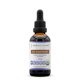 Secrets of the Tribe Red Raspberry USDA Organic | Alcohol-Free Extract, High-Potency Herbal Drops | Made from 100% Certified Organic Red Raspberry (Rubus idaeus) Dried Leaf (2 oz)