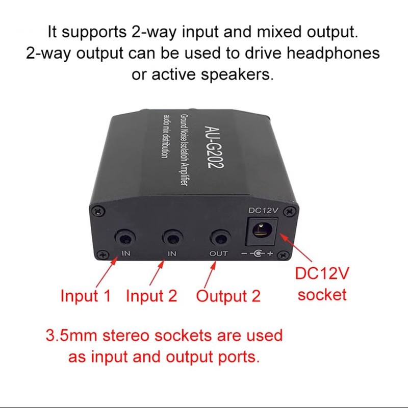 Byttlerom AU-G202 Ground Loop Noise Isolator Audio Mixer Audio Mixer