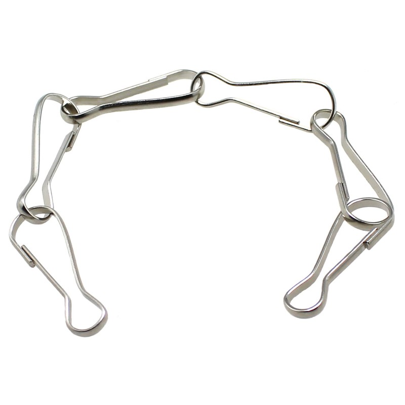 Bxian 100PCS 25mm Silver 304 Stainless Steel Metal Spring Hook