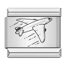 Casino Chip Camper Van Caravan Poker Playing Cards Dice Bike Birthday 9mm Italian Link Charm Compatible With Nomination Bracelet Mum Mom Mother Daughter (Aeroplane Jet Fighter Plane)