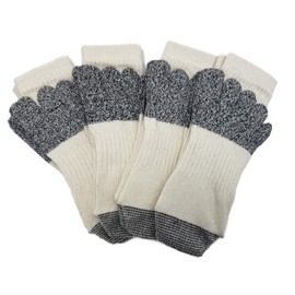 PAX-ASIAN #DF-06 Cotton Blend Toe, Kakato, Reinforced, Stretchy, 5 Toe Socks, With Heels, (Mardian Foot Type), 4 Pairs, Quinari