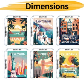 YALKIN Pack of 6 Paint by Numbers Adults, Paint by Numbers, DIY Landscape with Brushes and Acrylic Paints, Hand-Painted Oil Painting Canvas for Home Decor, Without Frame (20 x 30 cm)