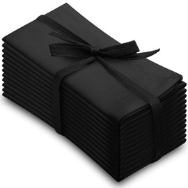 Aunti Em's Kitchen Wrinkle Resistant Dinner Napkins, Oversized 20 x 20 Inches, Set of 12, Tuxedo Black