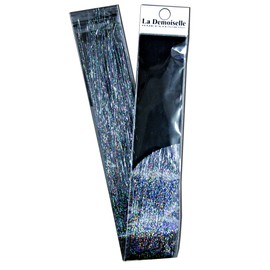20" Sparkling Hair Tinsel 100 Strands (Stellar Midnight Black)