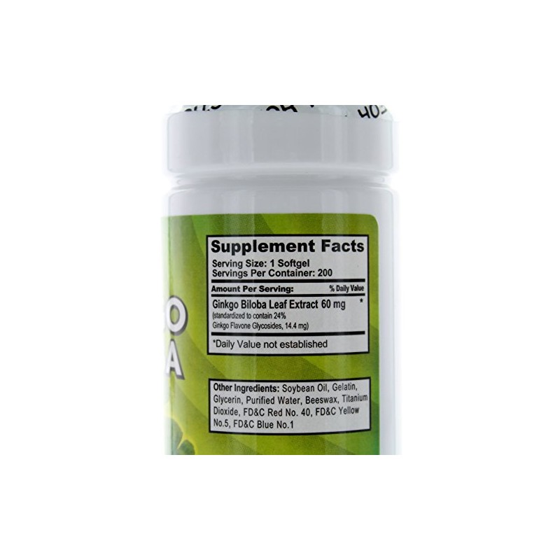 NU-Health Ginkgo Biloba 60 Mg 200 Softgels