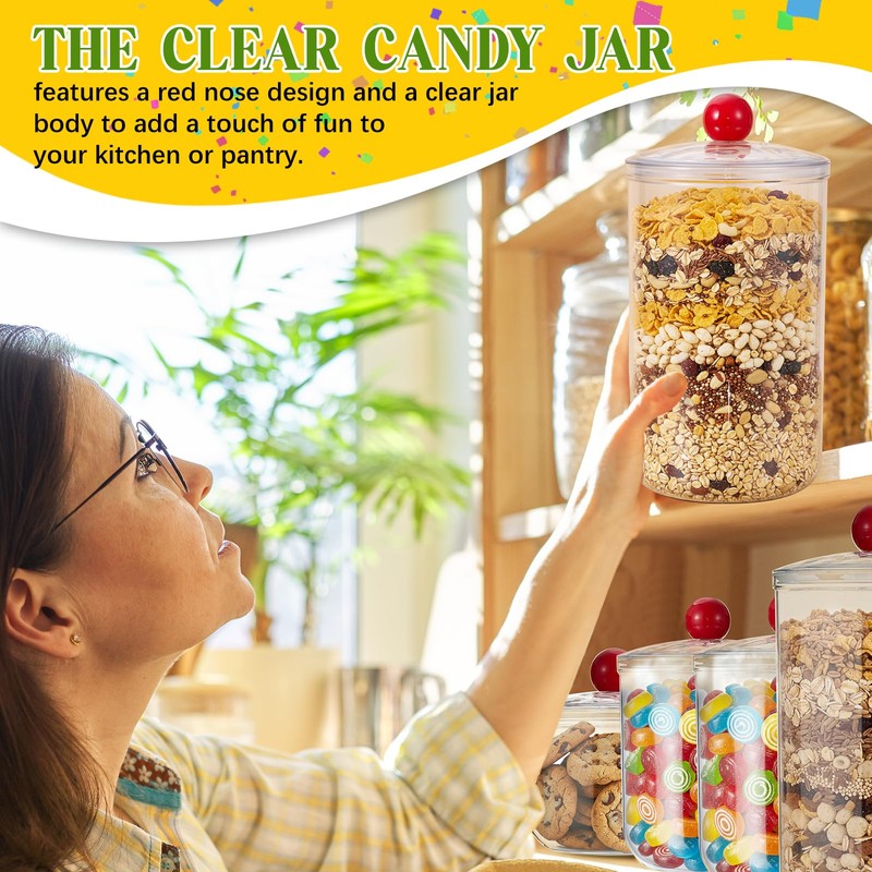 Suclain 6 Pack Candy Jars with Lids Set, 30 &