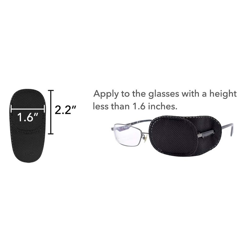 FCAROLYN 6pcs Eye Patch for Glasses (Normal Size, Black)