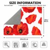 Beabes Poppies Dish Drying Mat,Beautiful Flower Red Poppies Drying Mat