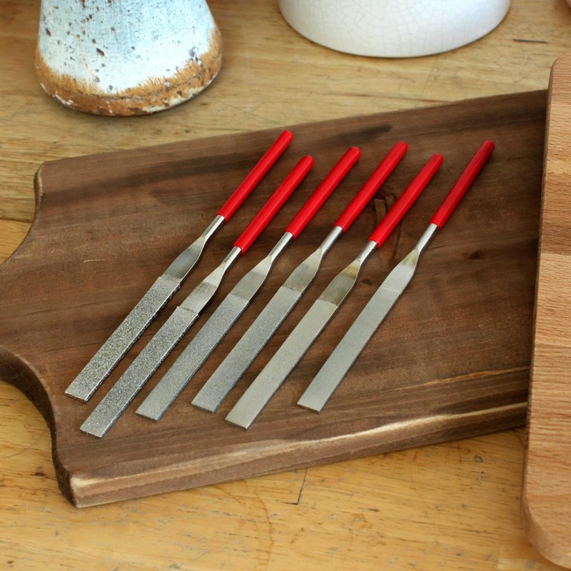 ToolTreaux 6pc Diamond Coated Flat File Set, 40 to 600