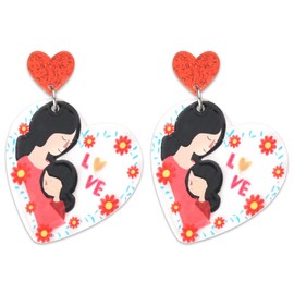 Mother Mom Heart Earrings for Women Mom Mother's Day Gifts for Mother Daughter Dangle Earrings for Girls Mama Mom Birthday Christmas Gifts for Mother Mommy I Love You Gifts from Daughter