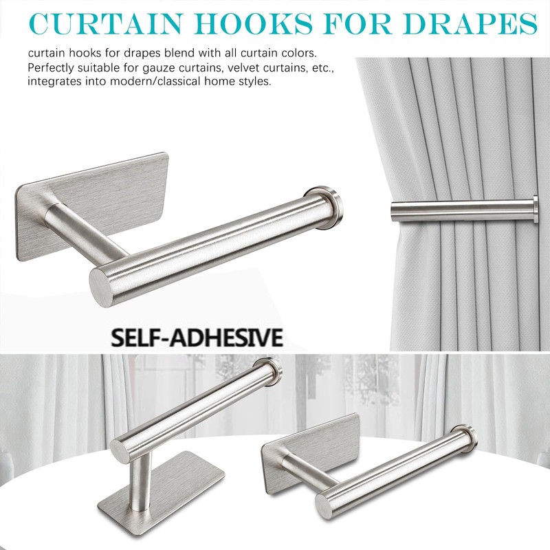 Curtain Hooks Holder Holdbacks Tiebacks Ties for Drapes Wall, 2