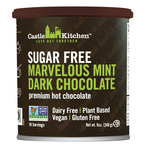 Castle Kitchen Sugar Free Marvelous Mint Dark Hot Chocolate, 240.0 gram, 8.0 ounces