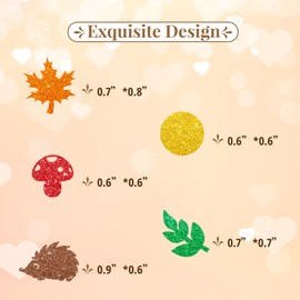 150pcs Thanksgiving Confetti, Mushroom Paper Confetti, Woodland Paper Scatter, Multicolor Glitter Hedgehog Autumn Festival Table Scatter, Thanksgiving Birthday/Baby Shower Party Decoration