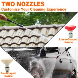 Keyiduid High Pressure Power Washer Wand, Jet Nozzle Power Washer for Garden Hose, Includes 2 High-Pressure Nozzles and Quick Connectors, Hydro Jet High Pressure Washer Tools (Black)