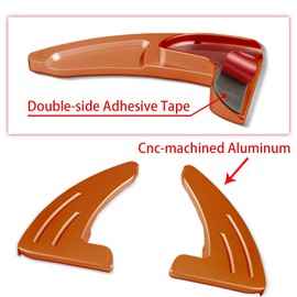 MOEBULB Steering Wheel Shift Paddle Extension Cover Compatible with Jeep Grand Cherokee 2014-2020 Dodge Challenger Charger Durango RT and Scat Pack Extended Shifter Trim Cover 2pcs - Orange