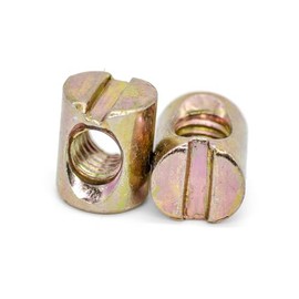 H-BOLT Barrel Nuts - M6 & M8 Available, 10mm - 25mm (10, Yellow Zinc, M6 13mm)