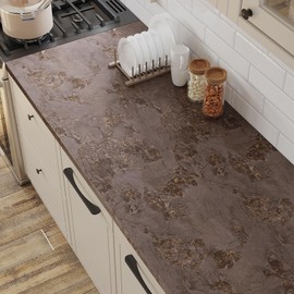 VaryPaper Bronze Brown Marble Contact Paper for Countertops Waterproof Luxury Marble Wallpaper Peel and Stick Kitchen Counter Top Vinyl Wrap Removable Self Adhesive Granite Wall Paper 15.7" x 78.7"