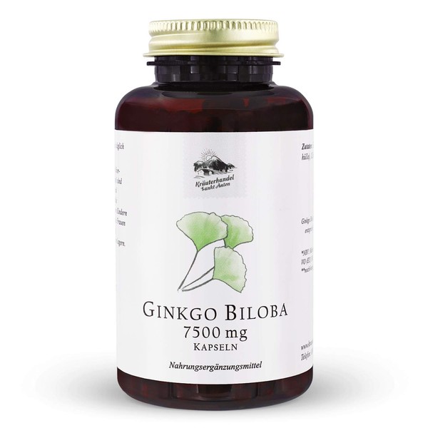 Saint Anton Herb Dealers - Ginkgo Biloba 7,500 Supra - 360 Capsules - Natural Extract 50:1 - German Premium Quality